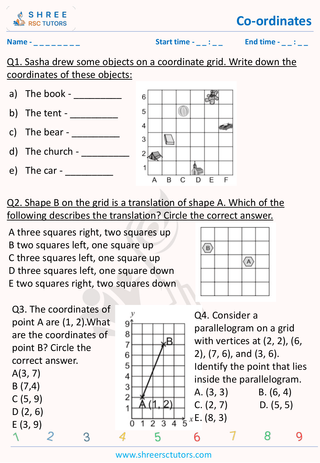 11 Plus Exam  Maths worksheet: Co-ordinate Geometry