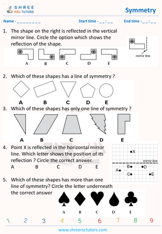11 Plus Exam  Maths worksheet: Symmetry