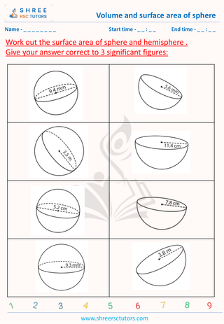 GCSE  Maths worksheet: 3D Shapes - Surface area of 3d shapes