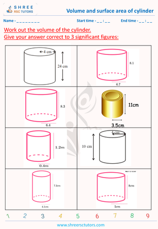 GCSE  Maths worksheet: 3D Shapes - Surface area of 3d shapes