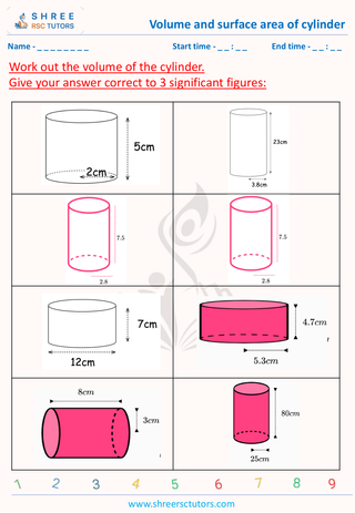 GCSE  Maths worksheet: 3D Shapes - Surface area of 3d shapes