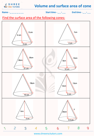 GCSE  Maths worksheet: 3D Shapes - Surface area of 3d shapes