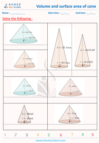 GCSE  Maths worksheet: 3D Shapes - Surface area of 3d shapes