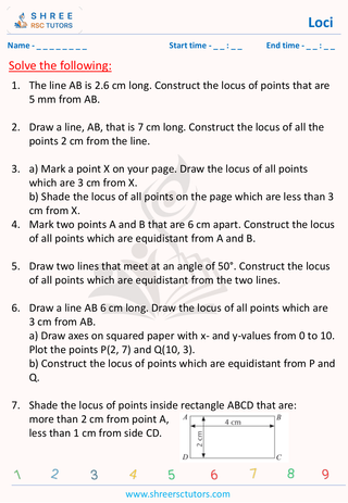 GCSE  Maths worksheet: Constructions - Loci