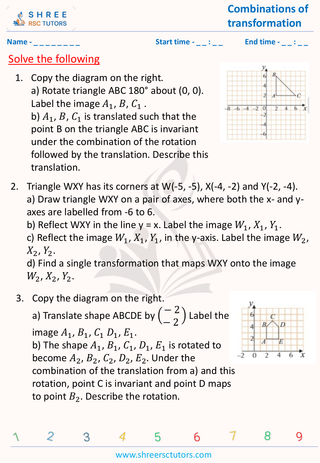 GCSE  Maths worksheet: Transformations - Combinations of Transformations