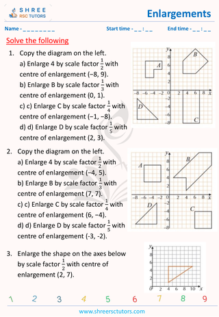 GCSE  Maths worksheet: Transformations - Enlargements