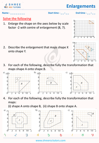 GCSE  Maths worksheet: Transformations - Enlargements