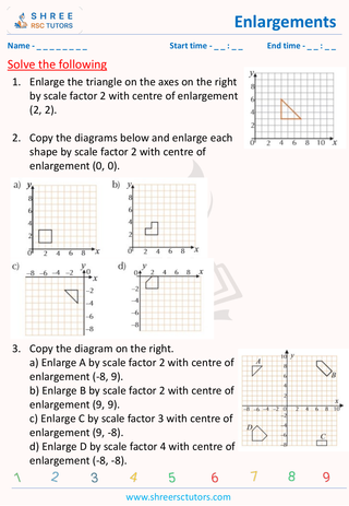 GCSE  Maths worksheet: Transformations - Enlargements