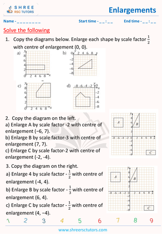 GCSE  Maths worksheet: Transformations - Enlargements