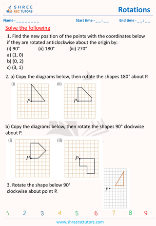 GCSE  Maths worksheet: Transformations - Rotations