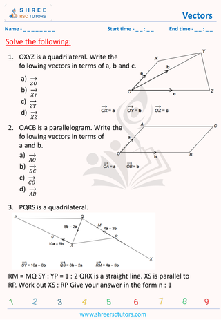 GCSE  Maths worksheet: Vectors - Vector geometry