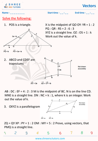 GCSE  Maths worksheet: Vectors - Vector geometry