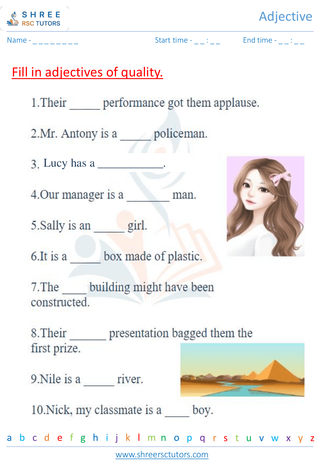 Grade 2  English worksheet: Adjectives