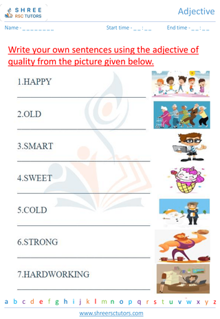 Grade 2  English worksheet: Adjectives