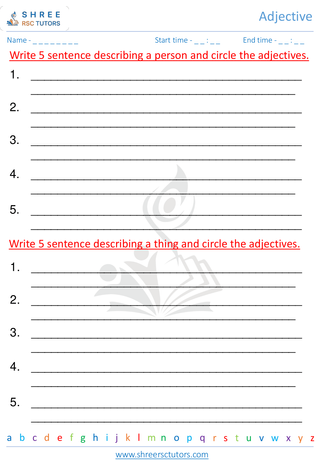 Grade 3  English worksheet: Adjectives