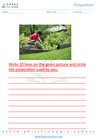 Grade 3  English worksheet: Preposition