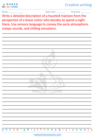 Grade 6  English worksheet: Creative writing