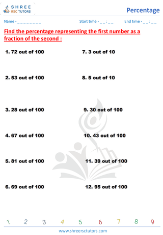 Grade 7  Maths worksheet: Percentages exercises - Calculate the percentage value