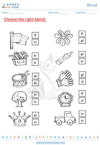 Grade 1  English worksheet: Blend