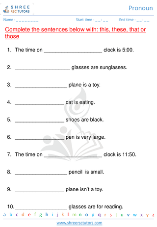 Grade 1  English worksheet: Pronoun