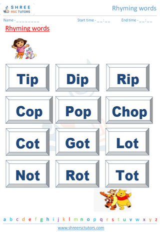 Grade 1  English worksheet: Rhyming words