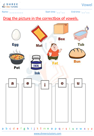 Grade 1  English worksheet: Vowel