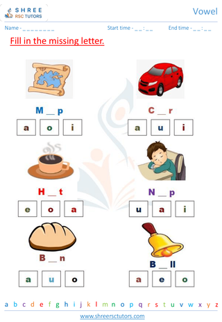 Grade 1  English worksheet: Vowel