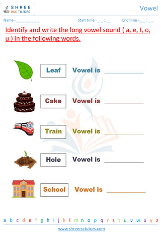 Grade 1  English worksheet: Vowel