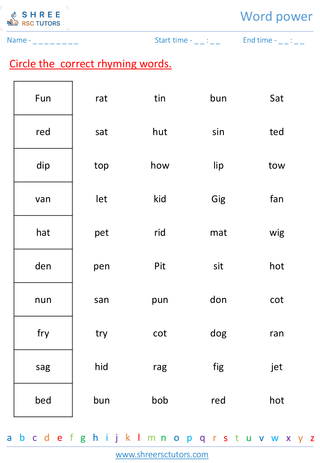 Grade 1  English worksheet: Word power