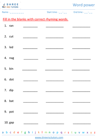 Grade 1  English worksheet: Word power