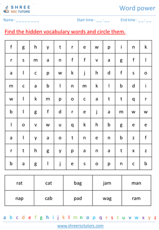 Grade 1  English worksheet: Word power