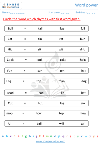 Grade 1  English worksheet: Word power