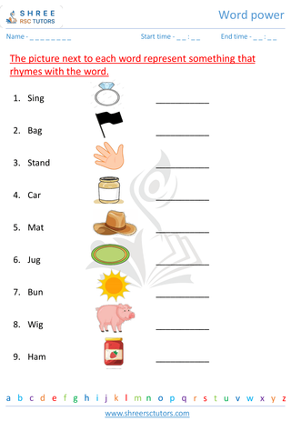 Grade 1  English worksheet: Word power