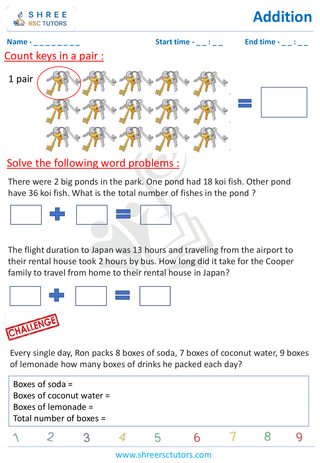 Grade 1  Maths worksheet: Add numbers - Add word problems