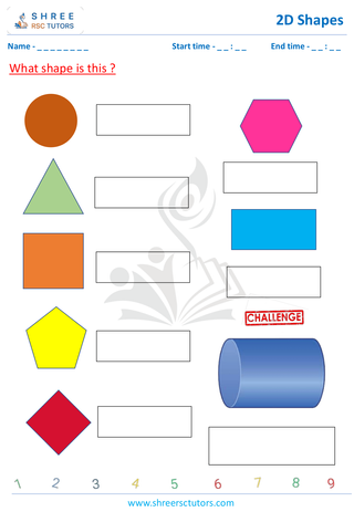 Grade 1  Maths worksheet: Grasping 2D shapes - Identify 2D Shapes