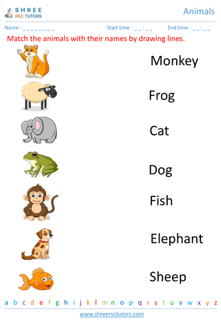 Grade 1  Science worksheet: Animals - Animal world