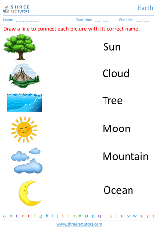 Grade 1  Science worksheet: Earth - Our planet