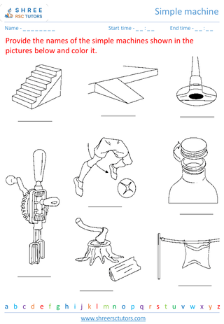 Grade 1  Science worksheet: Simple machine