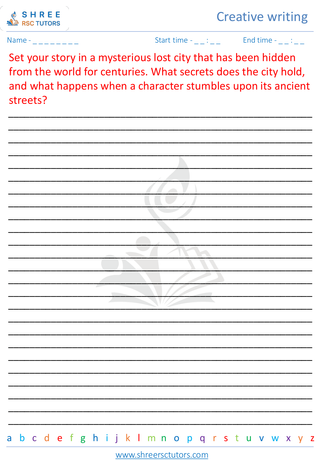 Grade 10  English worksheet: Creative writing