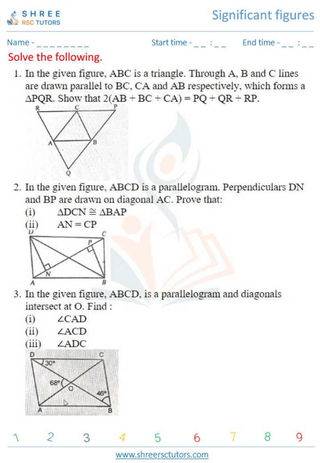 Grade 10  Maths worksheet: Quadrilaterals