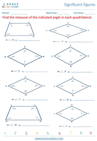 Grade 10  Maths worksheet: Quadrilaterals