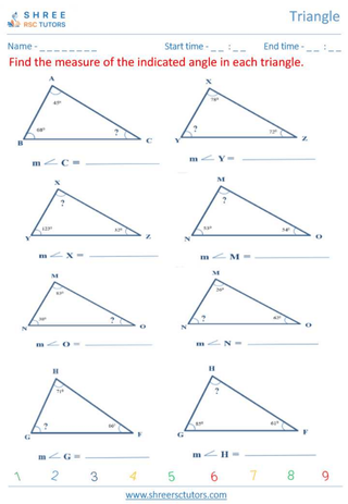 Grade 10  Maths worksheet: Triangle