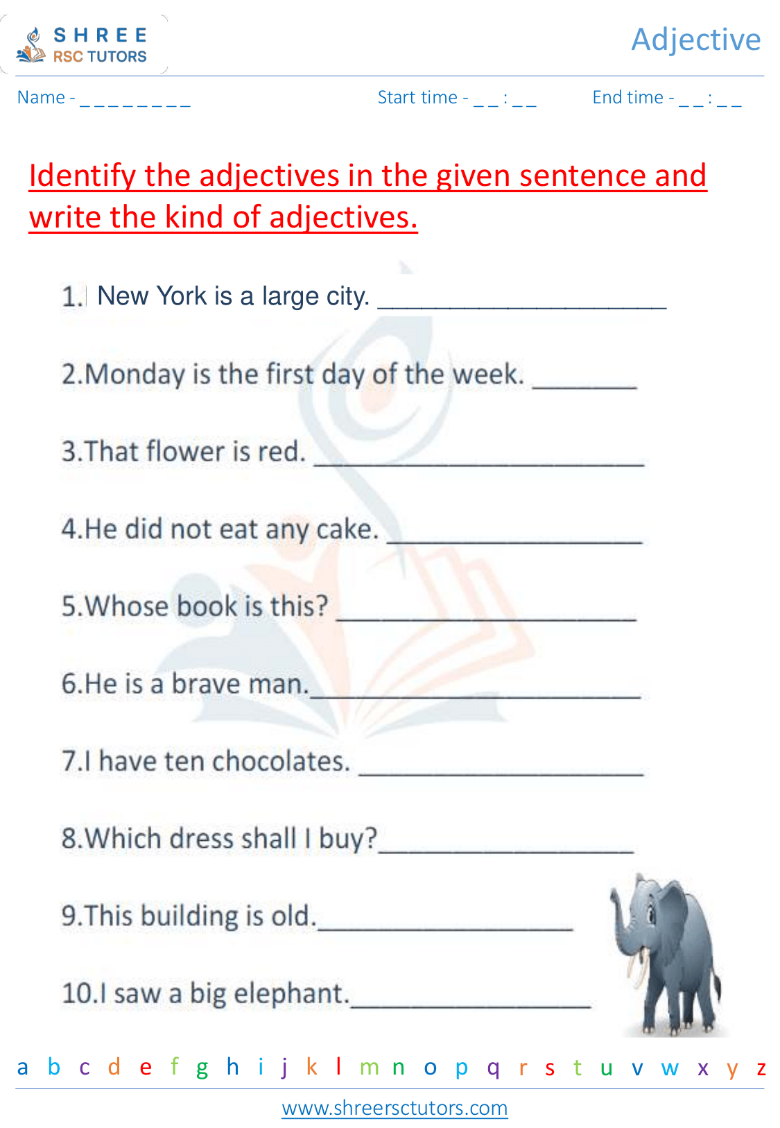 Grade 2  English worksheet: Adjectives