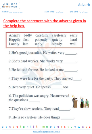 Grade 2  English worksheet: Adverbs