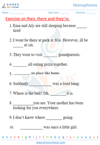 Grade 2  English worksheet: Homophones