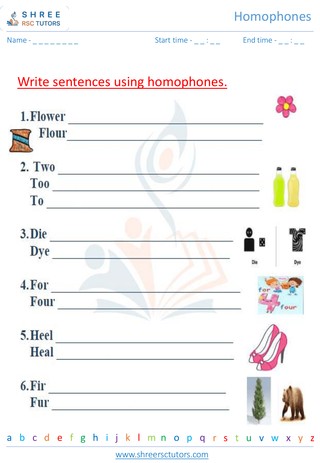 Grade 2  English worksheet: Homophones