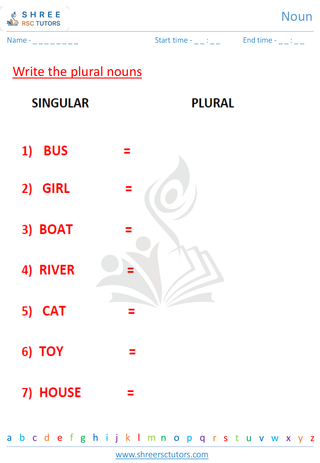 Grade 2  English worksheet: Noun