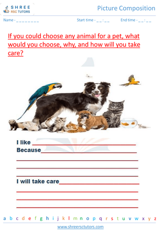 Grade 2  English worksheet: Picture composition