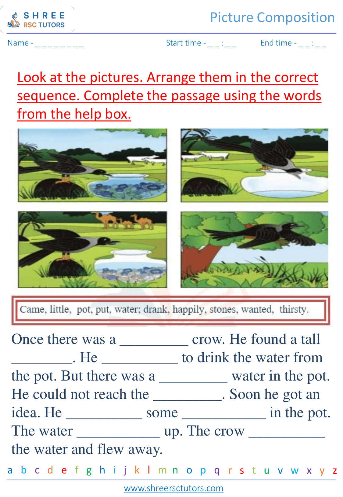 Grade 2  English worksheet: Picture composition