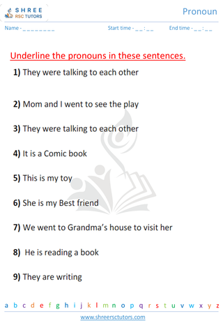 Grade 2  English worksheet: Pronoun